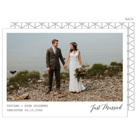 Modern Just Married Photo Wedding Announcements